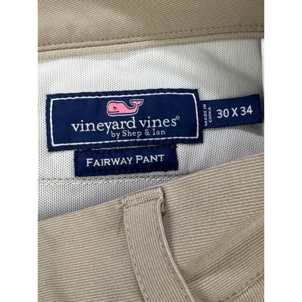 Vineyard‎ Vines Pants Mens 30x34 Beige Fairway Pant Stretch Golf Performance
